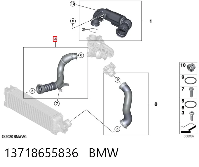 13718655836 BMW Трубка, що нагнітається