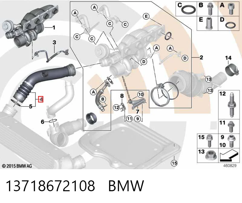 13718672108 BMW Трубка, що нагнітається