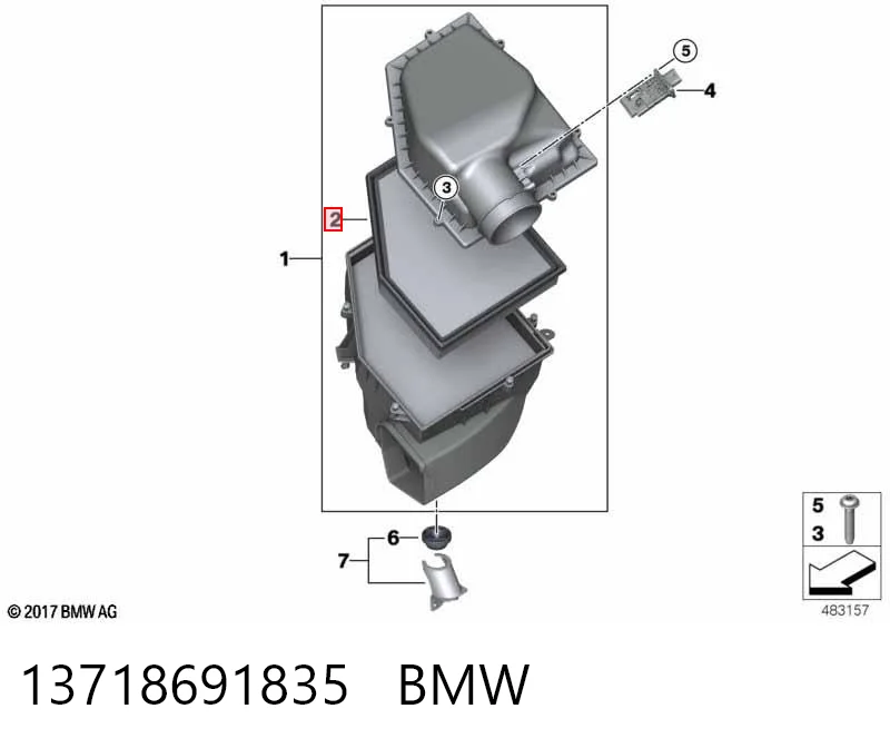 13718691835 BMW Повітряний фільтр двигуна