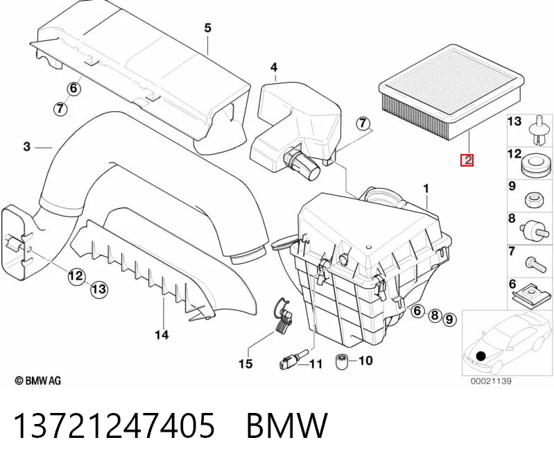 13721247405 BMW Повітряний фільтр двигуна