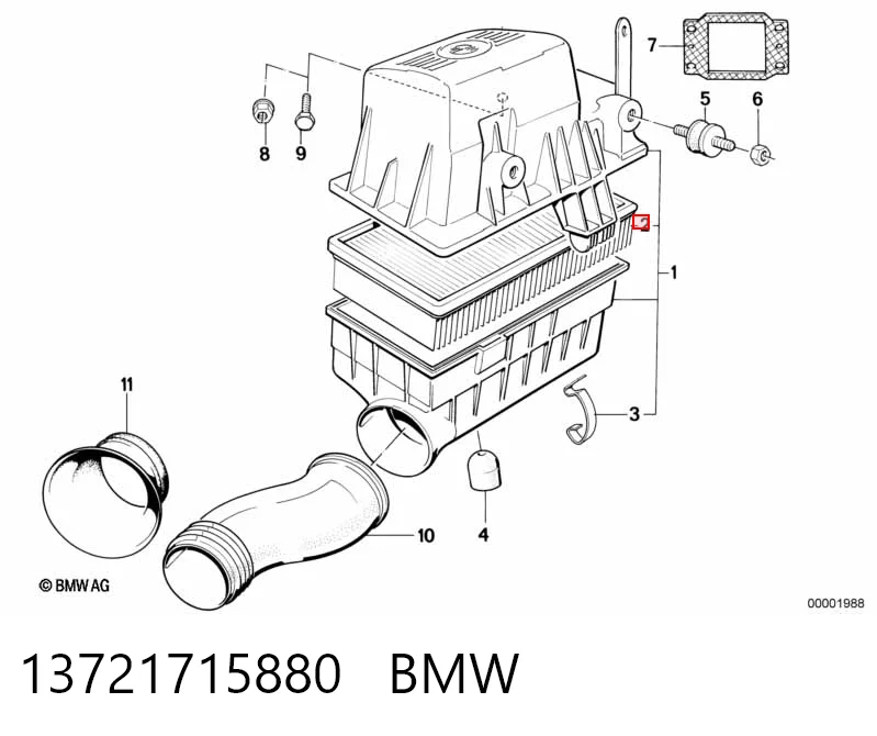 13721715880 BMW Повітряний фільтр двигуна