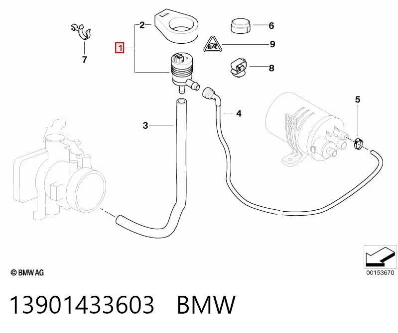 13901433603 BMW Клапан вентиляції газів паливного бака