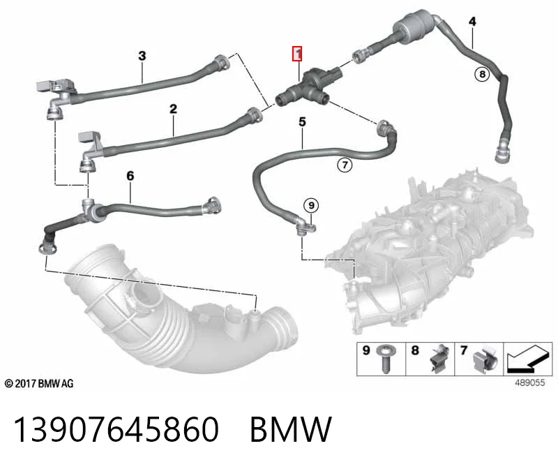 13907645860 BMW Клапан вентиляції газів паливного бака
