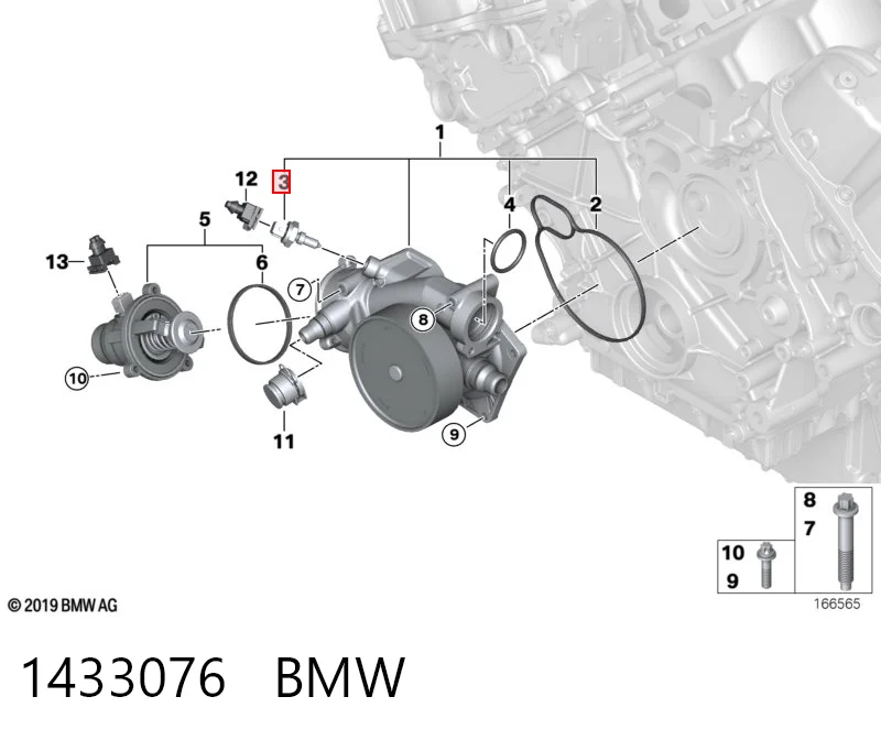 1433076 BMW Покажчик температури охолоджуючої рідини