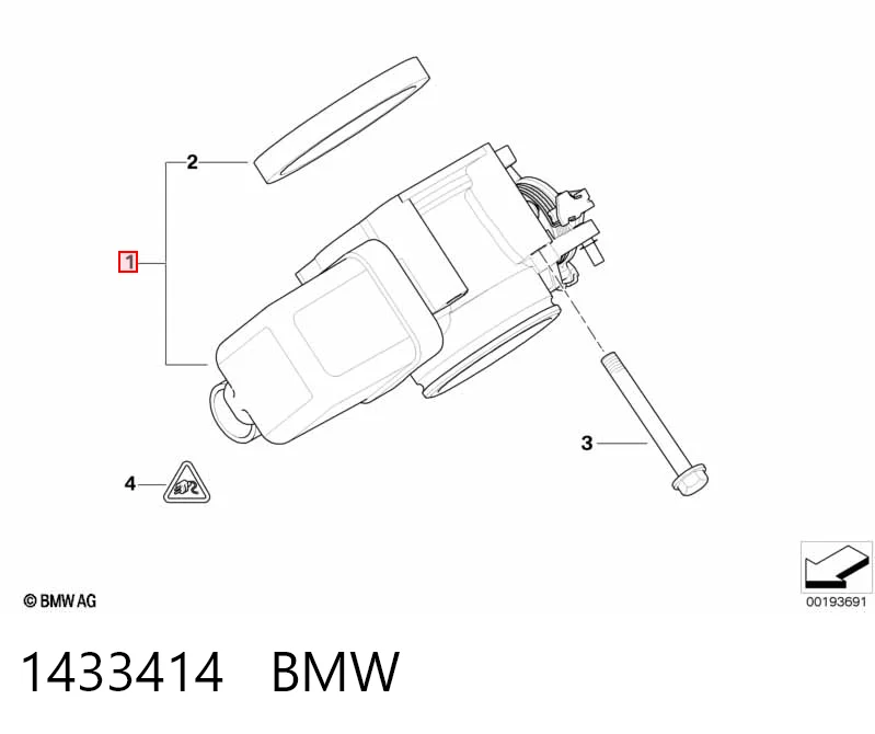 1433414 BMW Дросільна заслінка в зборі