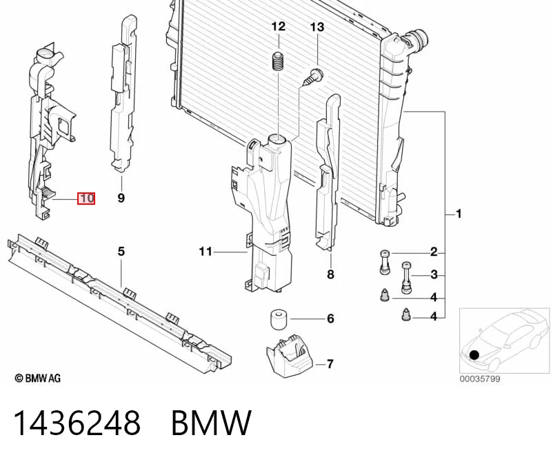 1436248 BMW Кронштейн радіатора правий