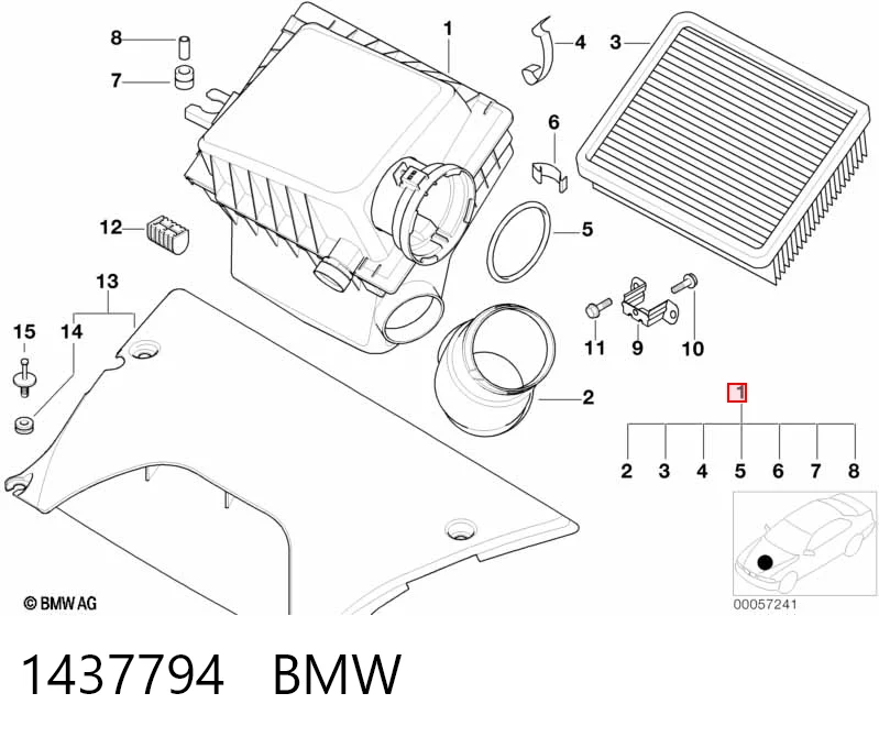 1437794 BMW Коробка фільтра