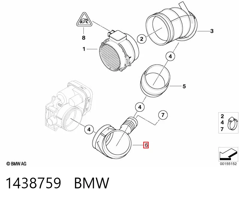 1438759 BMW Патрубок повітряний, дросельної заслінки