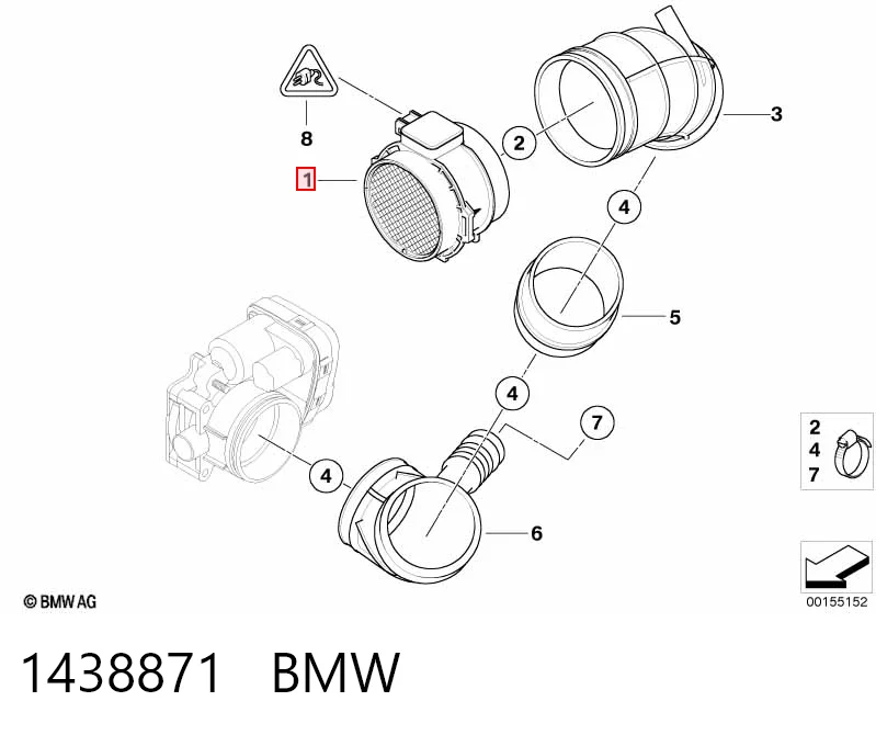 1438871 BMW Датчик витрати повітря