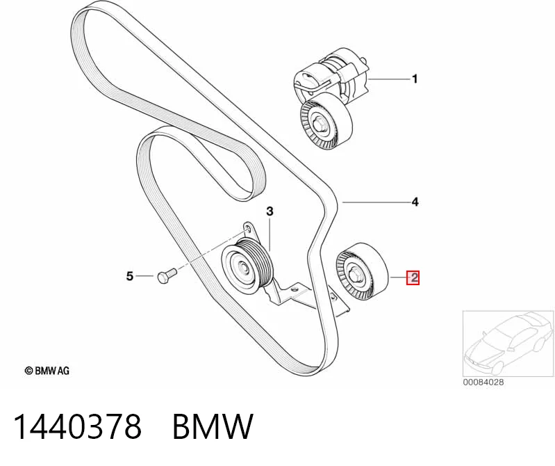 1440378 BMW Ролик приводного ременя, паразитний