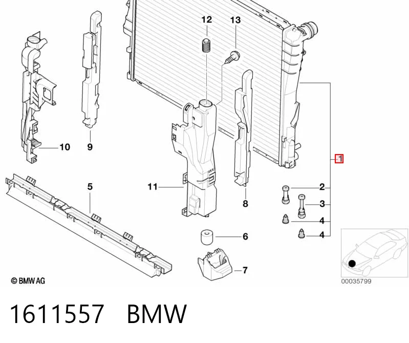 1611557 BMW Радіатор охолодження двигуна
