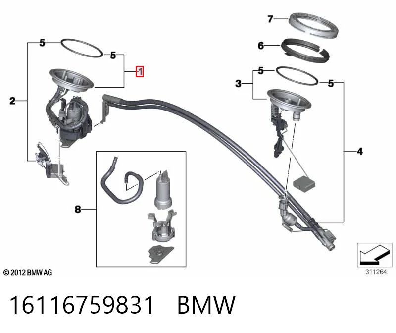 Електробензонасос на BMW 7  E65, E66, E67
