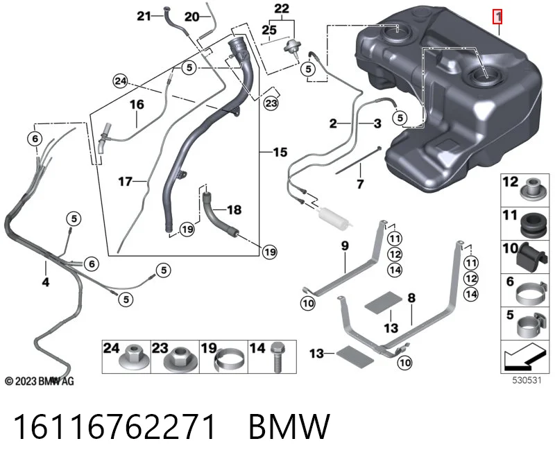Бак паливний на BMW X5  E53