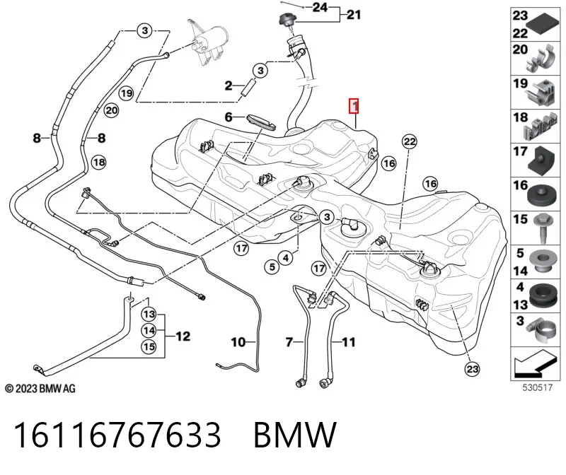 Бак паливний на BMW 5  E60