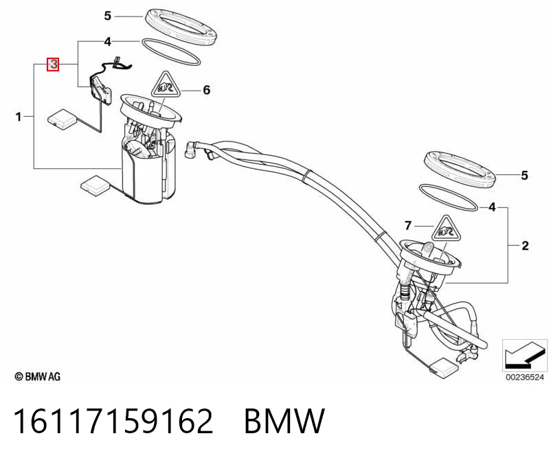 16117159162 BMW Датчик рівня палива в баку, правий