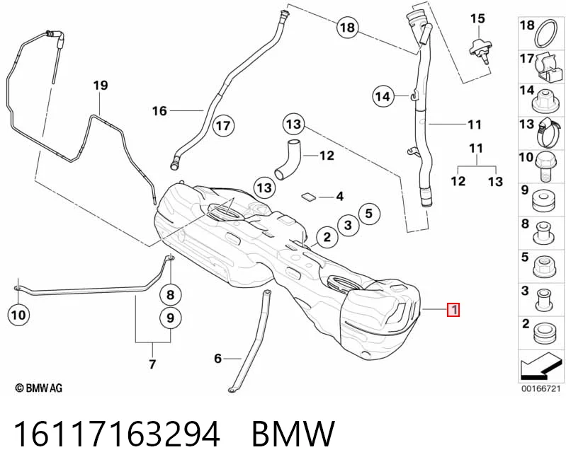 Бак паливний на BMW X1  E84