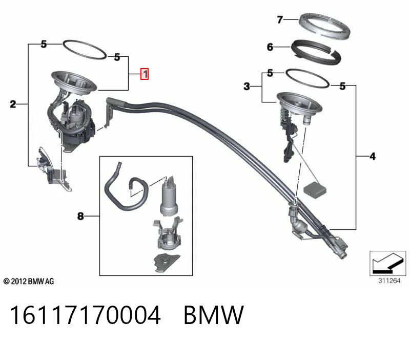 Модуль бензонасоса BMW 7 седан (E65, E66, E67) (2001 - 2008) ціна, від 234.40 USD