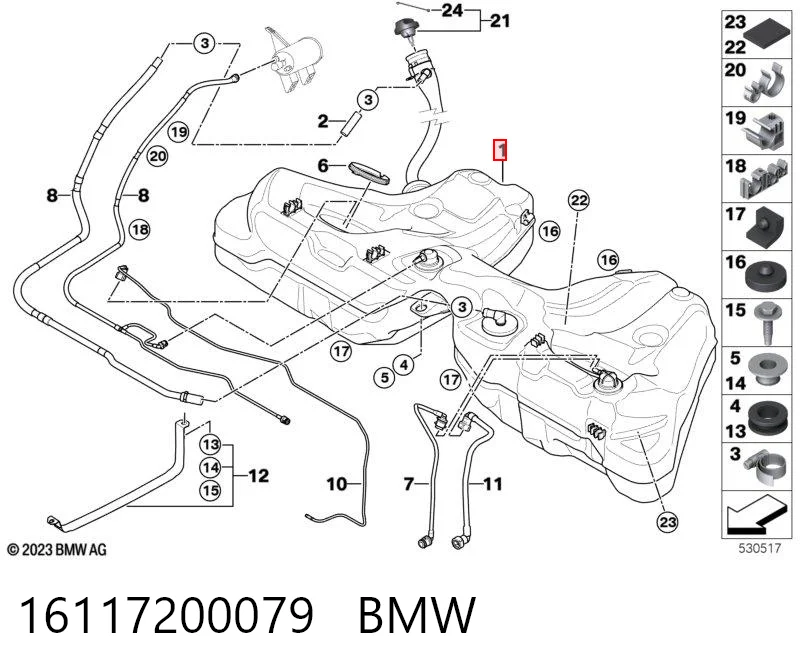 Б/бак BMW 5 седан (E60) (2003 - 2009) ціна, від 27.87 USD