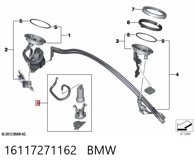 16117271162 BMW Елемент-турбінка паливного насосу