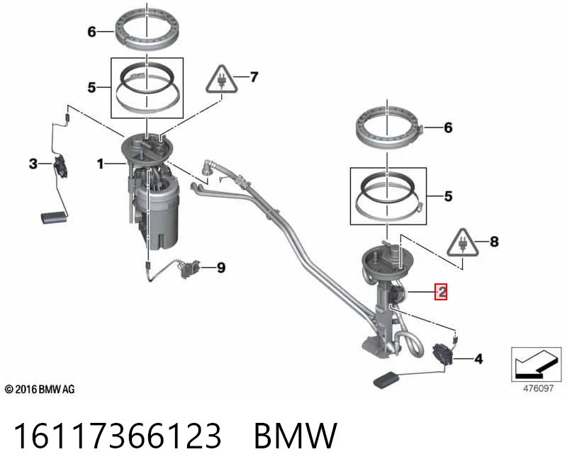 16117366123 BMW Датчик рівня палива в баку, лівий