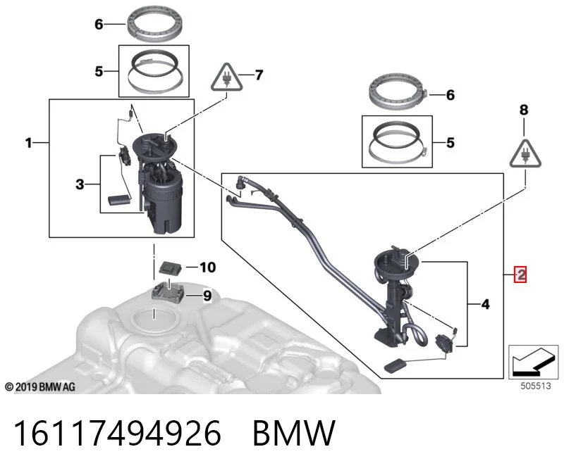 16117494926 BMW Датчик рівня палива в баку, лівий