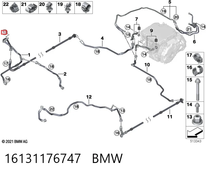 16131176747 BMW Болт/гайка кріплення