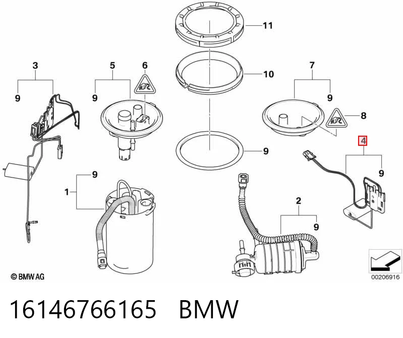 16146766165 BMW Датчик рівня палива в баку, лівий