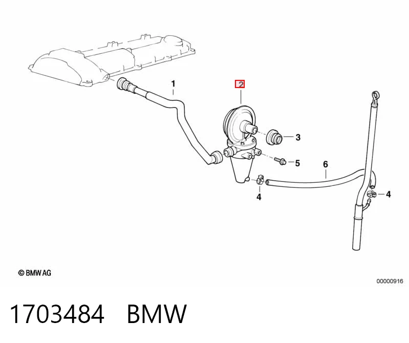 1703484 BMW Клапан PCV (вентиляції картерних газів)