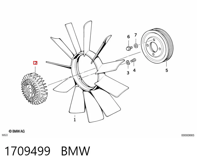 1709499 BMW Гідромуфта приводу вентилятора