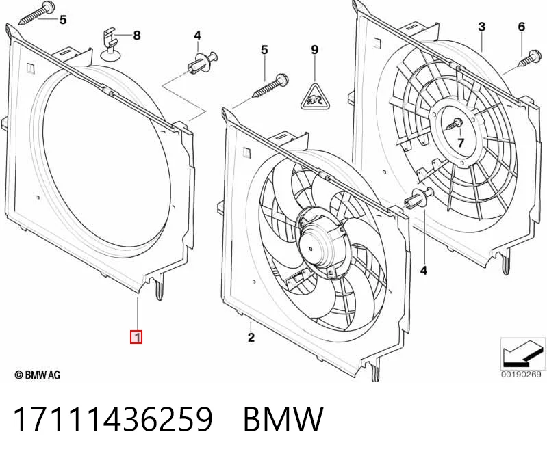 Купити Дифузор (кожух) радіатора охолодження BMW 3  E46