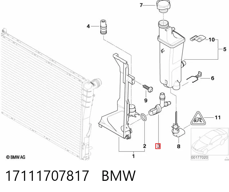 17111707817 BMW Водяний патрубок