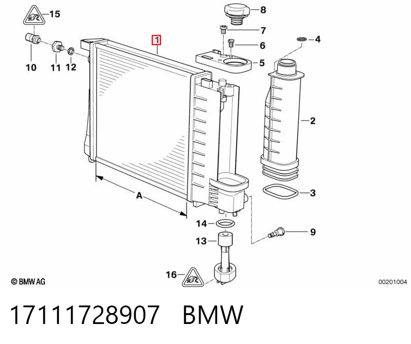 17111728907 BMW Радіатор охолодження двигуна