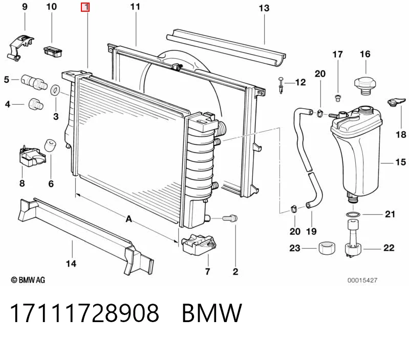 17111728908 BMW Радіатор охолодження двигуна