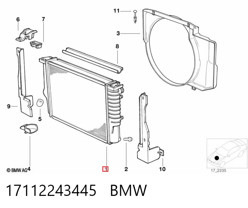 17112243445 BMW Радіатор охолодження двигуна