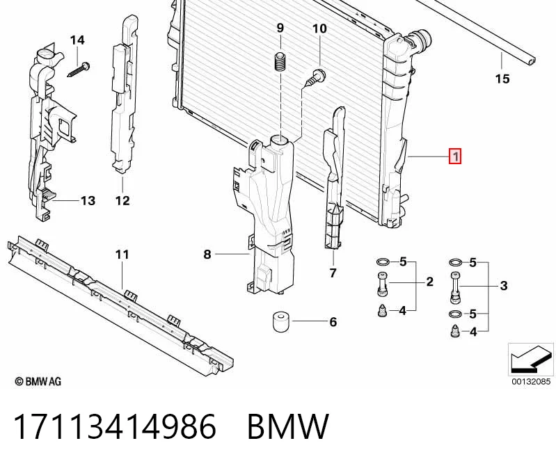 17113414986 BMW Радіатор охолодження двигуна