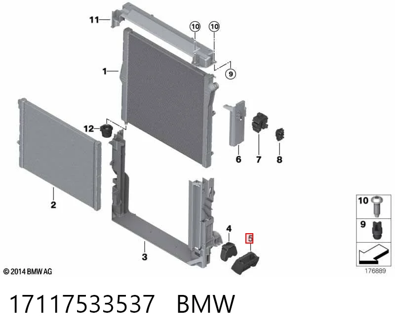 17117533537 BMW Кронштейн радіатора нижній