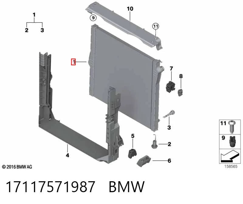17117571987 BMW Радіатор охолодження двигуна