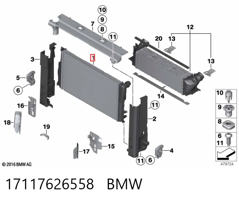 17117626558 BMW Радіатор охолодження двигуна