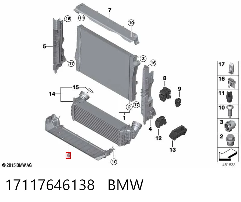 7646138 BMW Кронштейн радіатора нижній