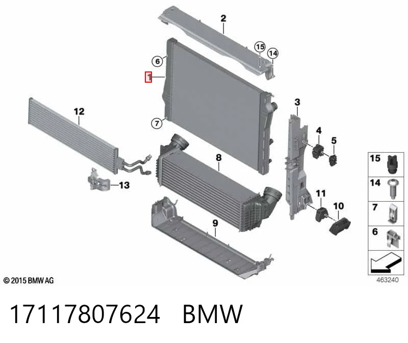 17117807624 BMW Радіатор охолодження двигуна