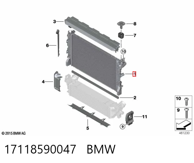 17118590047 BMW Радіатор охолодження двигуна