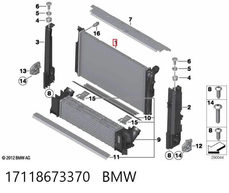 17118673370 BMW Радіатор охолодження двигуна