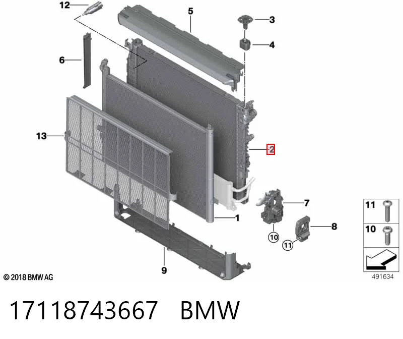 17118743667 BMW Радіатор охолодження двигуна