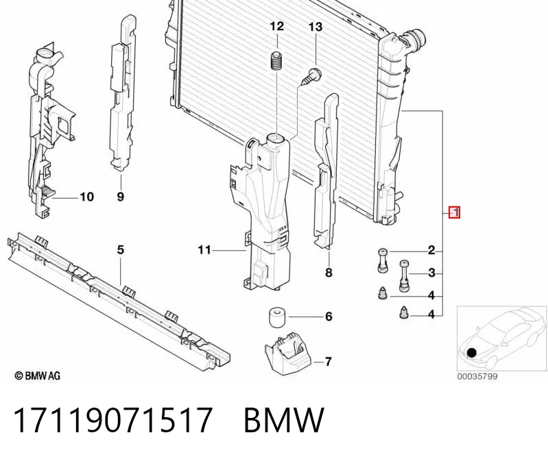 17119071517 BMW Радіатор охолодження двигуна