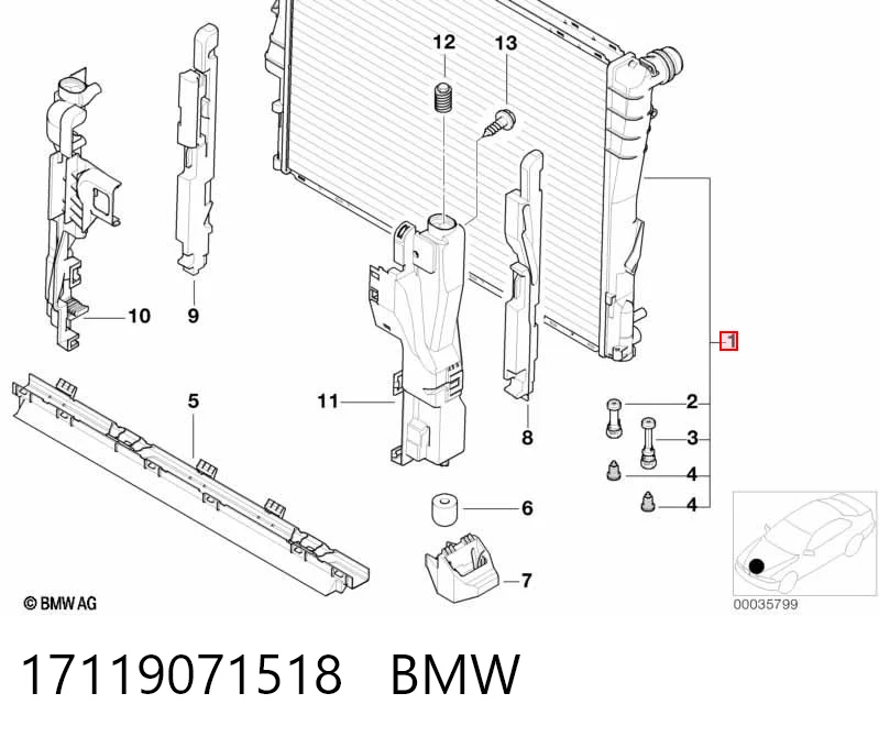 17119071518 BMW Радіатор охолодження двигуна