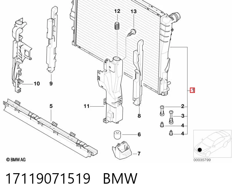 17119071519 BMW Радіатор охолодження двигуна