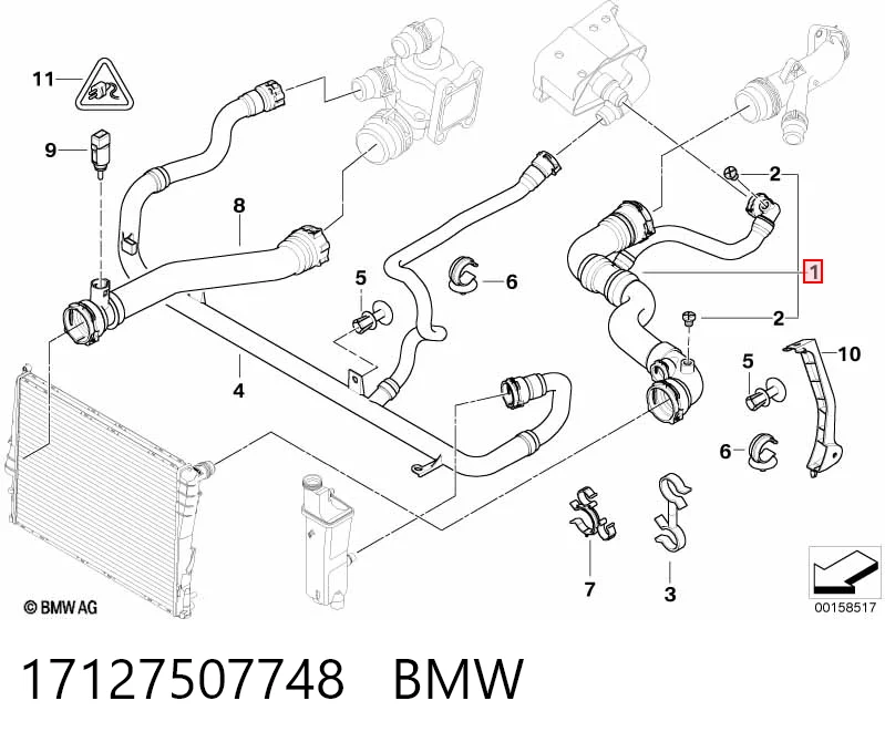 17127507748 BMW Патрубок системи охолодження