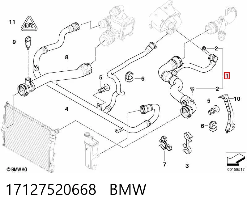 17127520668 BMW Патрубок системи охолодження