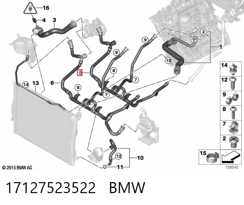 17127523522 BMW Шланг розширювального бачка, нижній