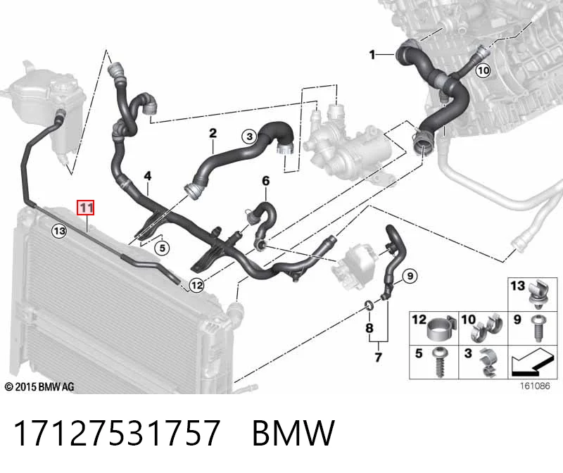 17127531757 BMW Шланг розширювального бачка, верхній